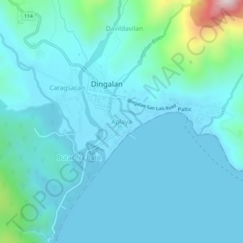 Aplaya topographic map, elevation, terrain
