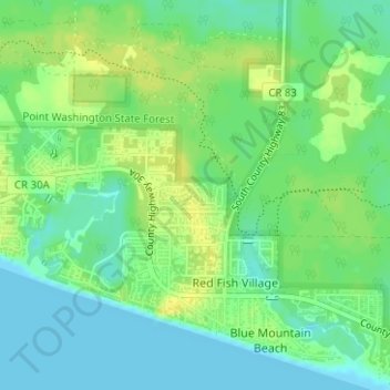 Blue Mountain topographic map, elevation, terrain