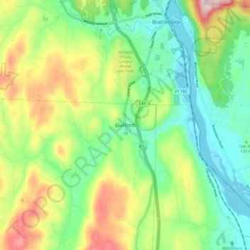 Guilford topographic map, elevation, terrain