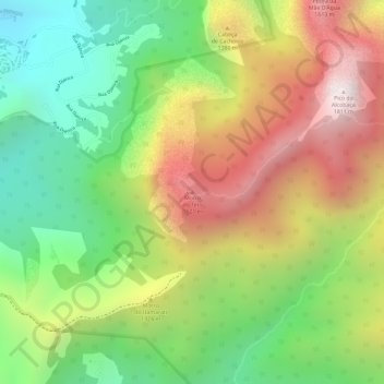 Morro do Teto topographic map, elevation, terrain