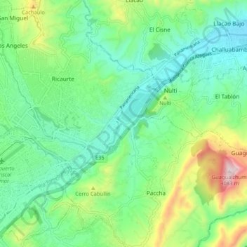 Ucubamba topographic map, elevation, terrain