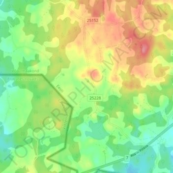 Söödi topographic map, elevation, terrain