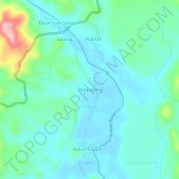 Tembalang topographic map, elevation, terrain