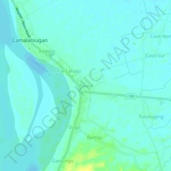Bulala topographic map, elevation, terrain
