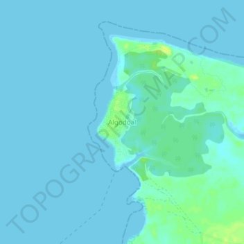 Algodoal topographic map, elevation, terrain