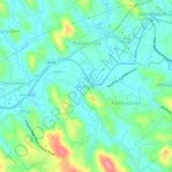 Mutholy topographic map, elevation, terrain