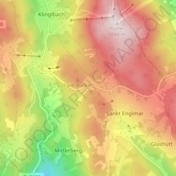 Sankt Egidi topographic map, elevation, terrain