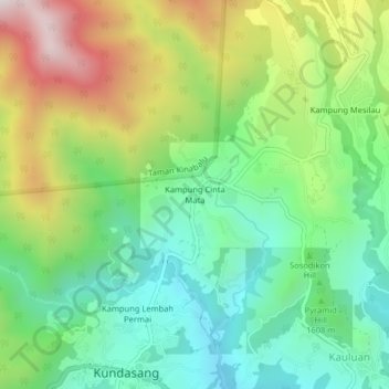 Kampung Cinta Mata topographic map, elevation, terrain