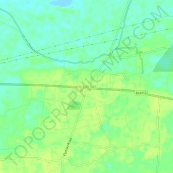 Bokakhat topographic map, elevation, terrain