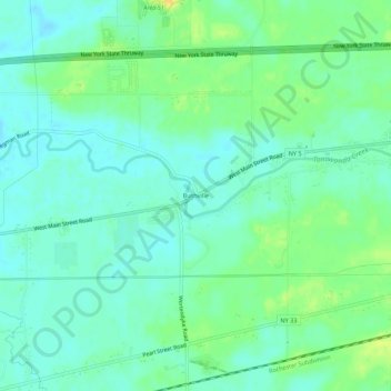 Bushville topographic map, elevation, terrain