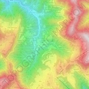 Rigosa topographic map, elevation, terrain