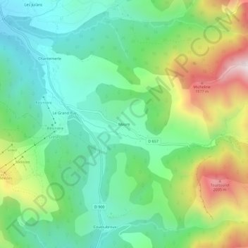 Maure topographic map, elevation, terrain