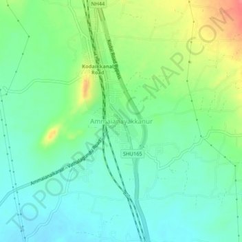 Ammaianayakkanur topographic map, elevation, terrain