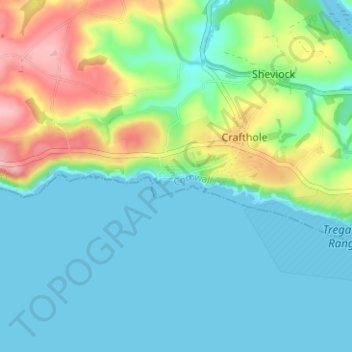 Portwrinkle topographic map, elevation, terrain