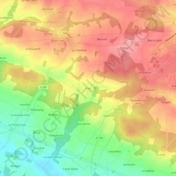 Cran topographic map, elevation, terrain