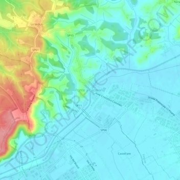 Ponte a Cappiano topographic map, elevation, terrain