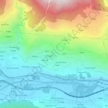 Argnod topographic map, elevation, terrain