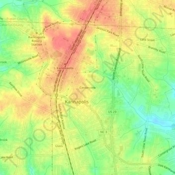 Centerview topographic map, elevation, terrain