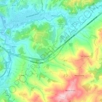 Pozzolatico topographic map, elevation, terrain