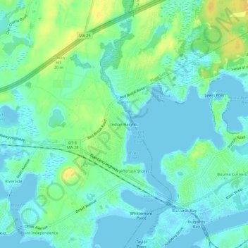 Indian Heights topographic map, elevation, terrain