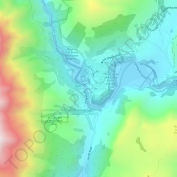 Arthurs Point topographic map, elevation, terrain