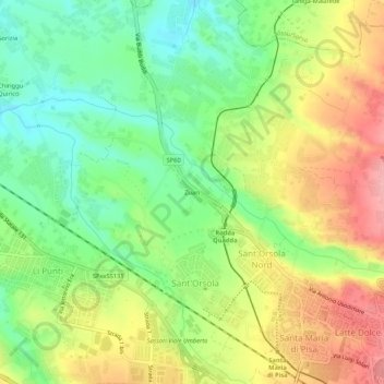 Zuari topographic map, elevation, terrain