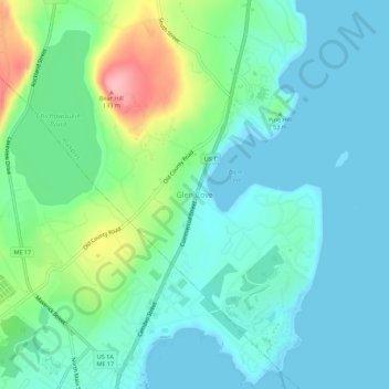Glen Cove topographic map, elevation, terrain