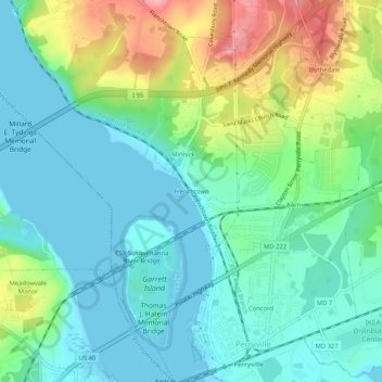 Frenchtown topographic map, elevation, terrain