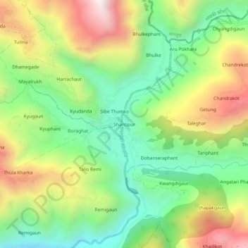 Shantipur topographic map, elevation, terrain