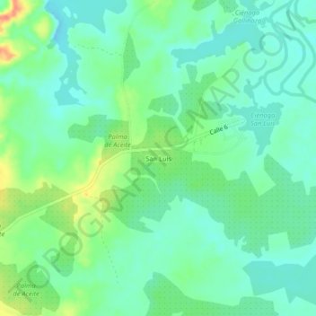 San Luis topographic map, elevation, terrain