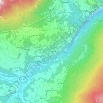 Villa Banale topographic map, elevation, terrain