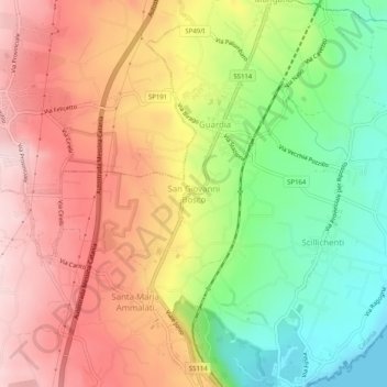 San Giovanni Bosco topographic map, elevation, terrain