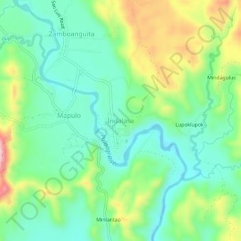 Indalasa topographic map, elevation, terrain