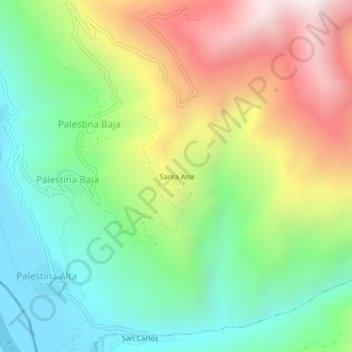 Santa Ana topographic map, elevation, terrain