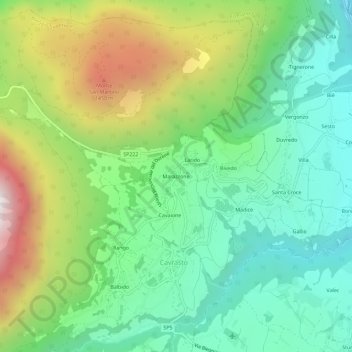 Marazzone topographic map, elevation, terrain