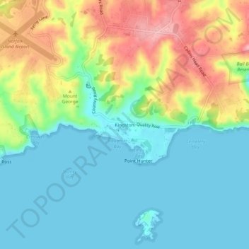 Kingston topographic map, elevation, terrain