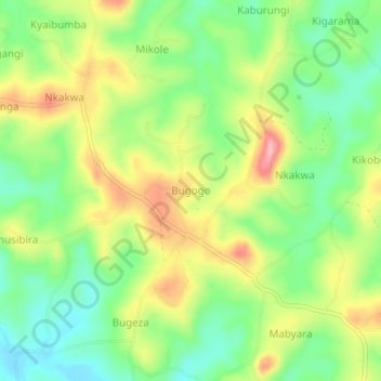 Bugogo topographic map, elevation, terrain
