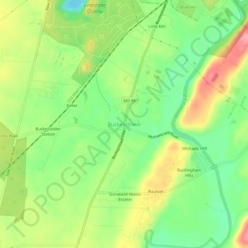 Buckeystown topographic map, elevation, terrain