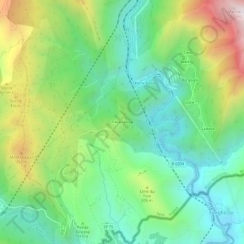 Piene Haute topographic map, elevation, terrain
