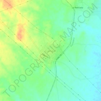 Cascajal topographic map, elevation, terrain