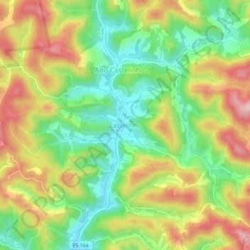 Castelinho topographic map, elevation, terrain