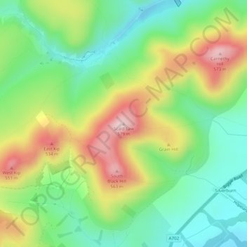 Scald Law topographic map, elevation, terrain