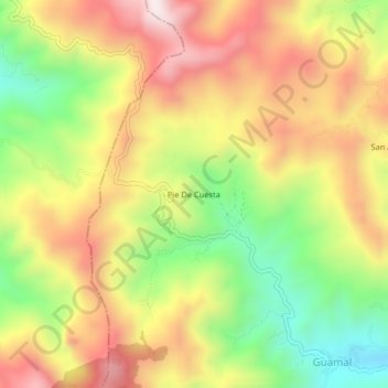 Pie De Cuesta topographic map, elevation, terrain