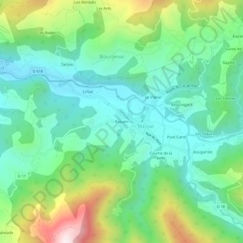 Esquen topographic map, elevation, terrain