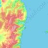 Caleta Tumbes topographic map, elevation, terrain