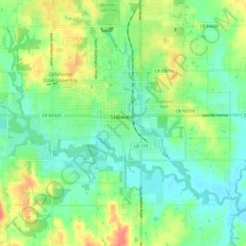 Downtown Stillwater topographic map, elevation, terrain