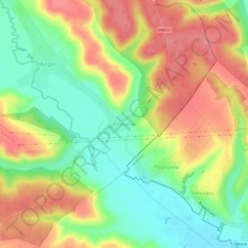 Picăturile topographic map, elevation, terrain
