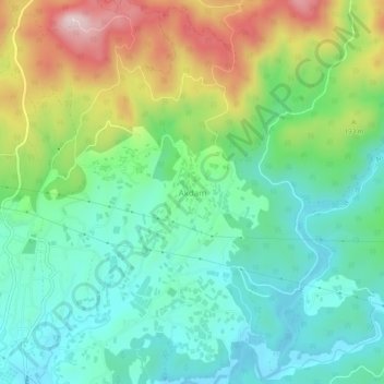 Akdam topographic map, elevation, terrain