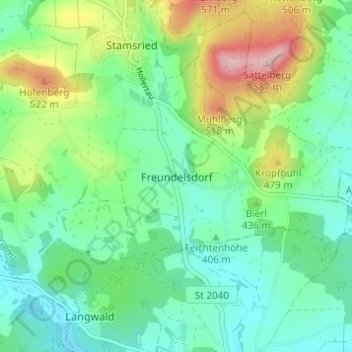 Freundelsdorf topographic map, elevation, terrain