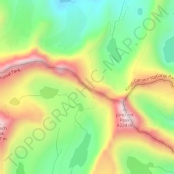 Forester Pass topographic map, elevation, terrain